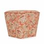 Ottomans - Pouffe - Square Pyramid Shaped Ottoman with Multicolor Printed Fabric - ALANKARAM