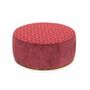 Ottomans - Pouffe - Teakwood Round Ottoman - ALANKARAM