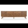 TV stands - Pustak Daraj Teakwood TV Unit - ALANKARAM