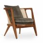 Chairs - Ringi - Lounge Chair with Green Fabric - ALANKARAM