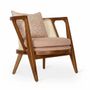 Chaises - Ringi - Fauteuil Lounge en Tissu Pêche - ALANKARAM