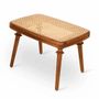 Repose-pieds - Ruhe - Repose-pieds en teck avec plateau en rotin - ALANKARAM