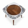 Autres tables - Seni - Table d'appoint en teck avec plateau peint en blanc - ALANKARAM