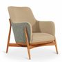 Chaises - Syva - Fauteuil lounge en tissu imprimé vert olive et bleu - ALANKARAM