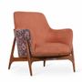 Chaises - Syva - Fauteuil lounge en tissu orange et multicolore - ALANKARAM