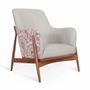 Chairs - Syva - Lounge Chair with White Leatherette - ALANKARAM