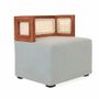 Ottomans - Tenang - Square Ottoman with Grey Fabric - ALANKARAM