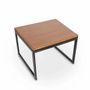 Other tables - Tika - Metal Table with Teakwood Top - ALANKARAM