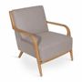 Chaises - Tordu - Fauteuil Lounge en Tissu Gris - ALANKARAM