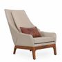 Chaises - Toso - Fauteuil Lounge en Cuir Crème - ALANKARAM