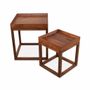Other tables - Trei - Teakwood Side Table Plain top - ALANKARAM
