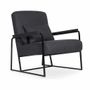 Chairs - Tubli - Lounge Chair with Black Fabric - ALANKARAM