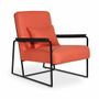 Chairs - Tubli - Lounge Chair with Orange Fabric - ALANKARAM
