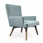 Chaises - Typis - Fauteuil lounge en tissu bleu clair - ALANKARAM