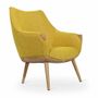Chairs - Ucho - Lounge Chair With Yellow Fabric - ALANKARAM