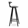 Chaises - Udita - Chaise haute en bois massif teinté noir - ALANKARAM