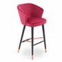 Chaises - Whawhe - Chaise haute/de bar en tissu rose tulipe - ALANKARAM