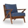 Chaises - Chaise Z - Chaise longue en tissu bleu - ALANKARAM