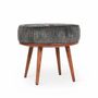 Ottomans - Zoya - Teakwood Round Ottoman - ALANKARAM