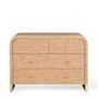 Chests of drawers - 4-DRAWER DRESSER ROUNDED BONE TERRACOTTA/WHITE - FANCY