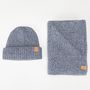 Foulards et écharpes - Coffret cadeau écharpe & bonnet en laine JEFF & JACK bleu chiné - MONSIEUR CHARLI