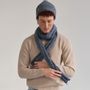 Foulards et écharpes - Coffret cadeau écharpe & bonnet en laine JEFF & JACK bleu chiné - MONSIEUR CHARLI
