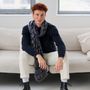 Scarves - PETRUS marine wool and cotton scarf - MONSIEUR CHARLI