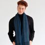 Scarves - PIERIC blue wool scarf - MONSIEUR CHARLI