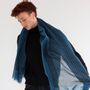 Scarves - PIERIC blue wool scarf - MONSIEUR CHARLI
