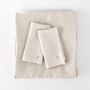 Table linen - Beige Linen Gingham Tablecloth 140 x 180 cm - OURY HOME