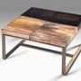 Coffee tables - COFFEE TABLE 'MANAMA' PETRIFIED WOOD/RESIN - FANCY