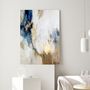 Paintings - Original handmade abstract painting in gray blue gold named "Flow" - MATISS ART STUDIO