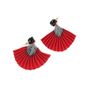 Bijoux - Boucles d'oreilles plissées, Sari recyclé et métal résistant au nickel - I WAS A SARI