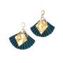 Bijoux - Boucles d'oreilles plissées, Sari recyclé et métal résistant au nickel - I WAS A SARI