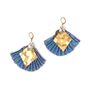 Bijoux - Boucles d'oreilles plissées, Sari recyclé et métal résistant au nickel - I WAS A SARI