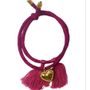 Bracelets - Upcycled fabric bracelets — macrame, charms & sari tassels - I WAS A SARI