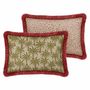 Garden textiles - Double sided cushion Laura Olive & Spice x Maya Rose & Ecru - PALAIS SUSTAINABLE LUXURY