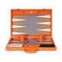 Leather goods - Orange Tangelo Backgammon Game - Large Vegan Alligator Leather - VIDO LUXURY BOARD GAMES