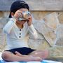 Children's fashion - Matthieu Sand Anti-UV Top - Deep Blue Buttons - LOUMIO PARIS