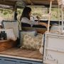 Tissus pour extérieurs - Coussin Maya Ice & Écru - PALAIS SUSTAINABLE LUXURY