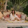 Garden textiles - Cushion Maya Rose & Ecru - PALAIS SUSTAINABLE LUXURY