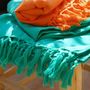 Serviettes de bain - FOUTA EN COTON BIOLOGIQUE - couleur LAGON - KARAWAN AUTHENTIC