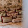 Garden textiles - Double sided cushion Jackie Olive & Ecru x Rosita Olive & Rose - PALAIS SUSTAINABLE LUXURY