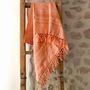 Serviettes de bain - FOUTA TISSÉE EN COTON BIOLOGIQUE - COLLECTION GARDEN - COULEUR CORAL - KARAWAN AUTHENTIC