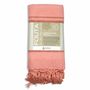 Serviettes de bain - FOUTA TISSÉE EN COTON BIOLOGIQUE - COLLECTION GARDEN - COULEUR CORAL - KARAWAN AUTHENTIC