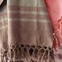 Serviettes de bain - FOUTA TISSÉE EN COTON BIOLOGIQUE - COLLECTION GARDEN - COULEUR EARTH - KARAWAN AUTHENTIC