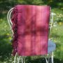 Bath towels - FOUTA WOVEN IN ORGANIC COTTON - GARDEN COLLECTION - FUCHSIA COLOR - KARAWAN AUTHENTIC