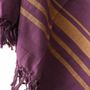 Bath towels - WOVEN ORGANIC COTTON FOUTA - GARDEN COLLECTION - PURPLE COLOR - KARAWAN AUTHENTIC