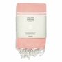 Bath towels - ORGANIC COTTON TOWEL - HAMMAM COLLECTION - WHITE & CORAL COLOR - KARAWAN AUTHENTIC