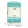 Bath towels - ORGANIC COTTON FOUTA - HAMMAM COLLECTION - WHITE & MINT COLOR - KARAWAN AUTHENTIC
